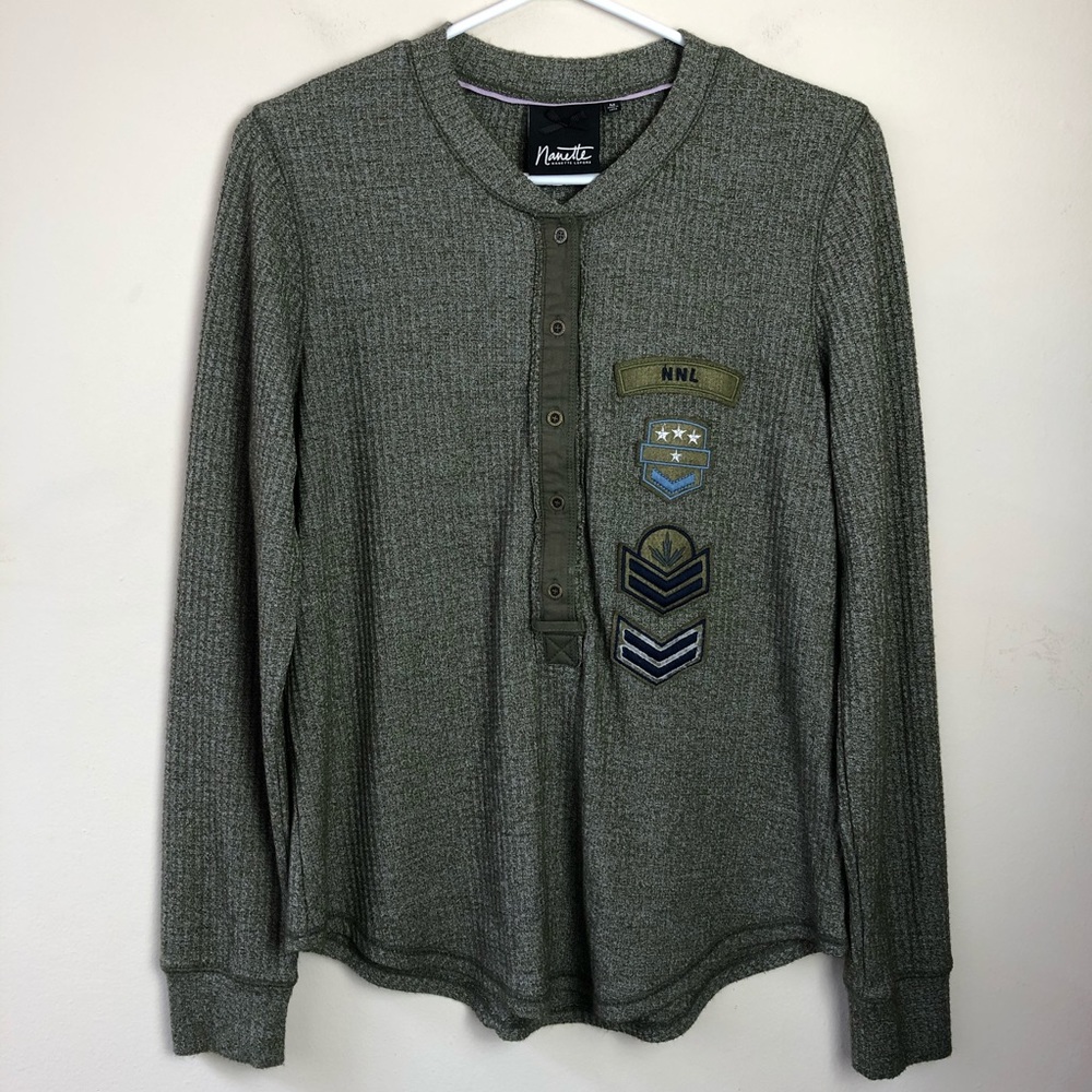 Nanette Lepore Size Medium Long Sleeve Henley Shirt